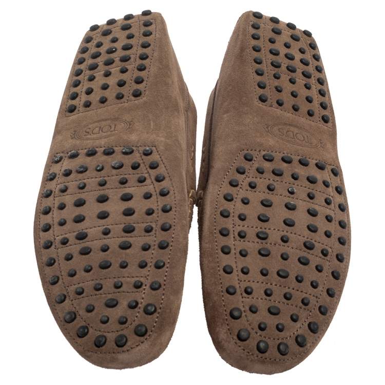 Pre Owned Tod's Brown Suede Slip On Penny Loafers 45