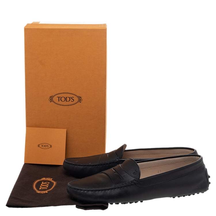 مملوكة مسبقًا Tod's Black Leather Slip on Loafers Size 41