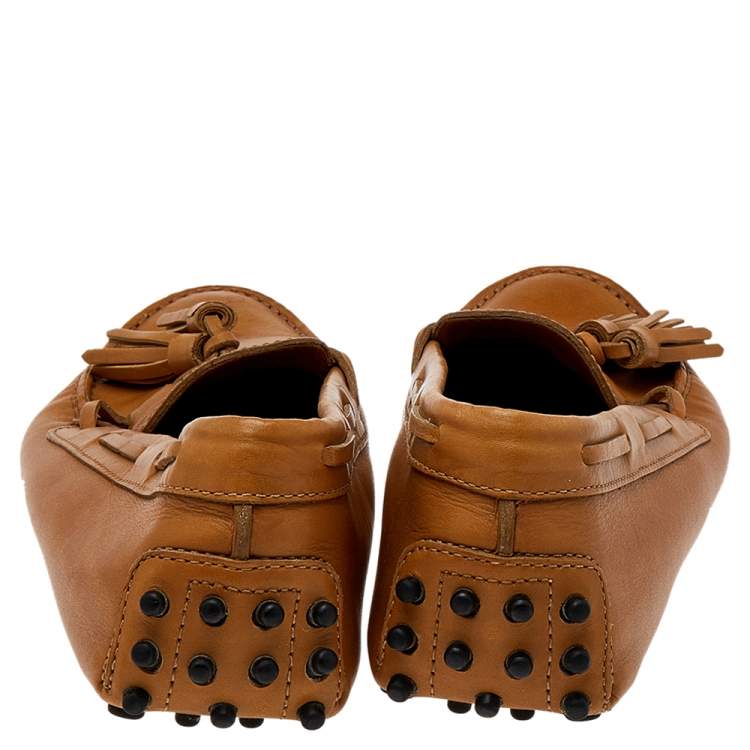 مملوكة مسبقًا Tod's Brown Leather Slip on Loafers Size 37