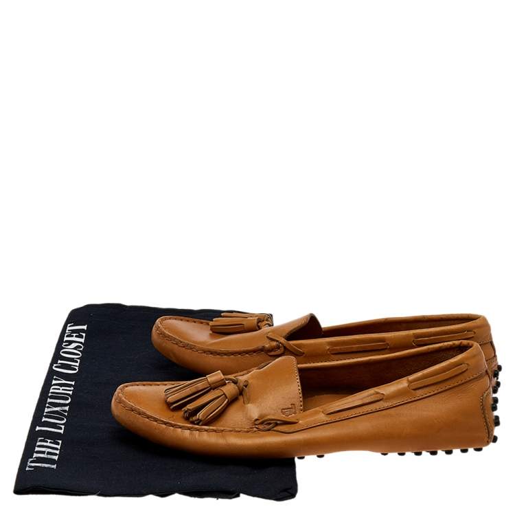 مملوكة مسبقًا Tod's Brown Leather Slip on Loafers Size 37