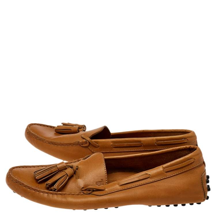 مملوكة مسبقًا Tod's Brown Leather Slip on Loafers Size 37