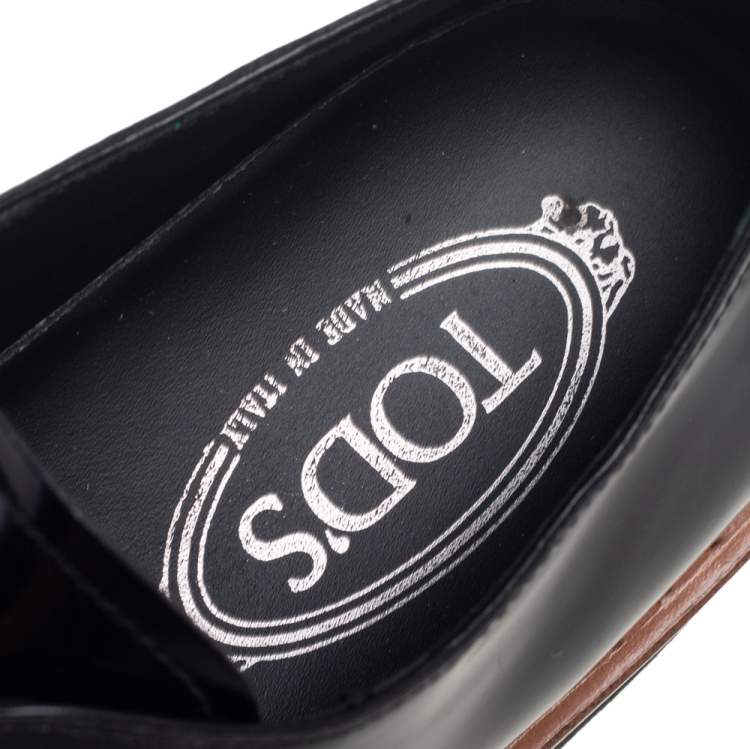 Pre Owned Tod's Black Patent Leather Platform Oxford Size 38