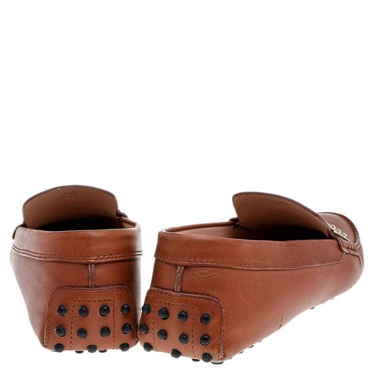 Pre Owned Tod's Brown Leather Penny Loafers Size 38.5