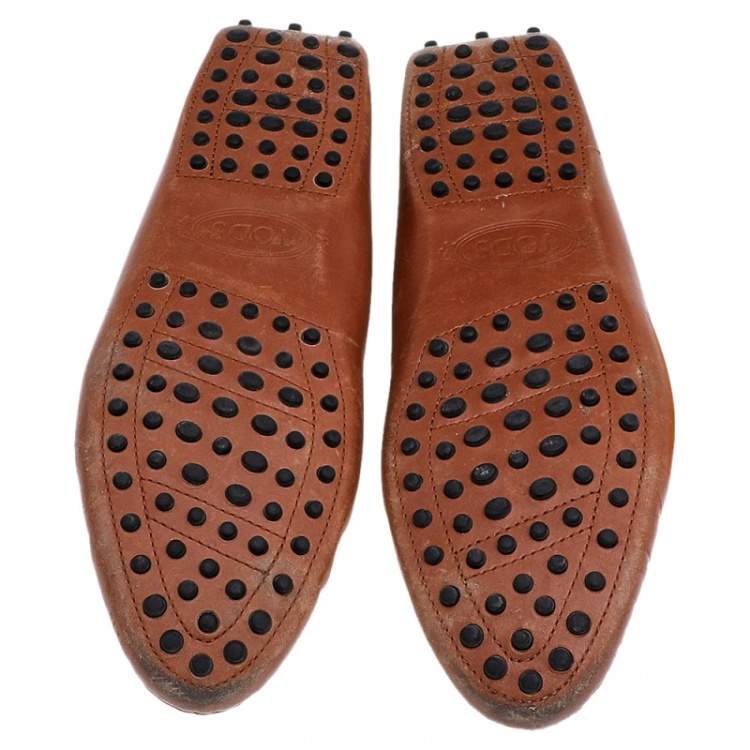 Pre Owned Tod's Brown Leather Penny Loafers Size 38.5