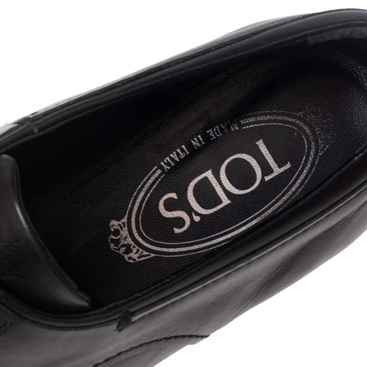 Pre Owned Tod’s Black Leather Lace Up Oxfords Size 39.5