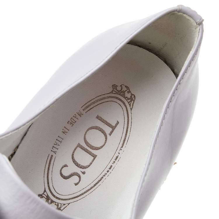 Pre Owned Tod's Grey Leather Francesina Slip On Espadrille Sneakers Size 40