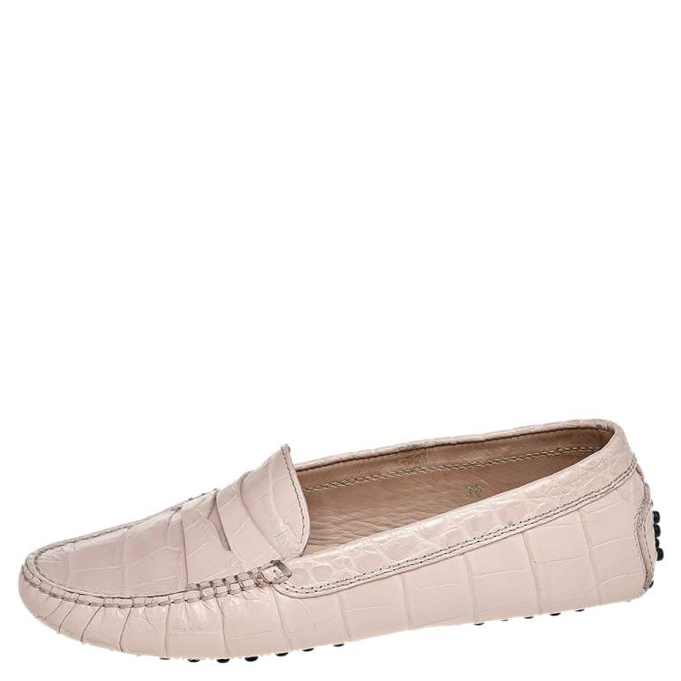 Pink Leather Slip On Loafers Size 36 Tod's TLC