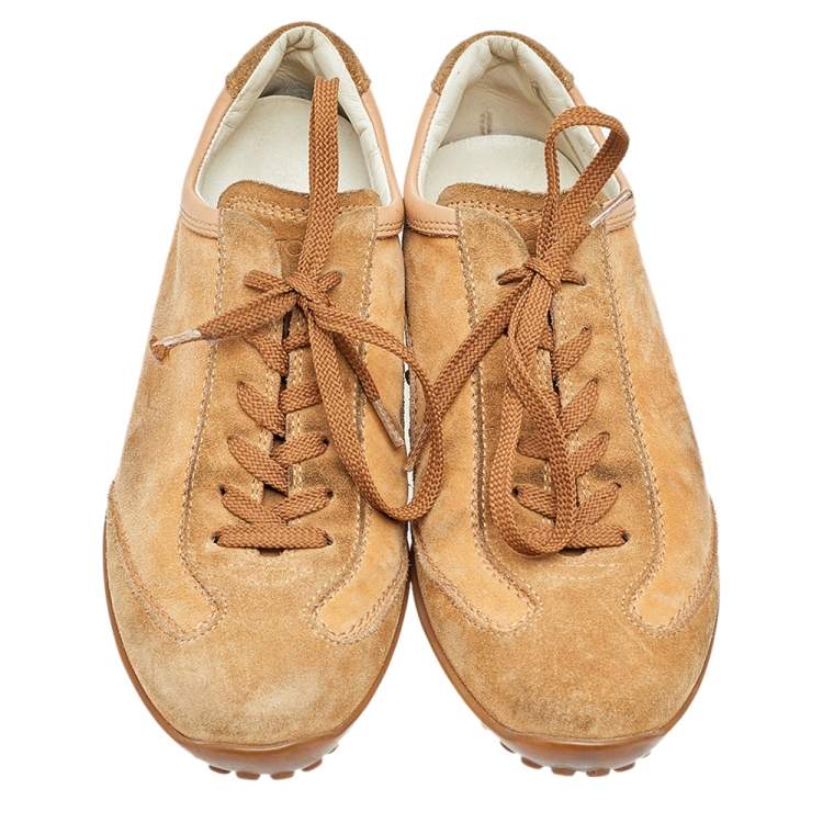 Pre Owned Tod's Brown Suede Low Top Sneakers Size 37.5