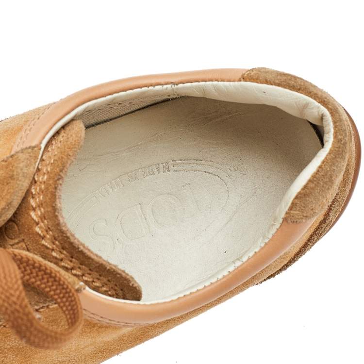 Pre Owned Tod's Brown Suede Low Top Sneakers Size 37.5