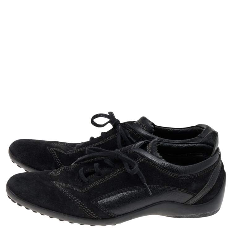 Pre Owned Tod's Black Suede Low Top Sneakers Size 37