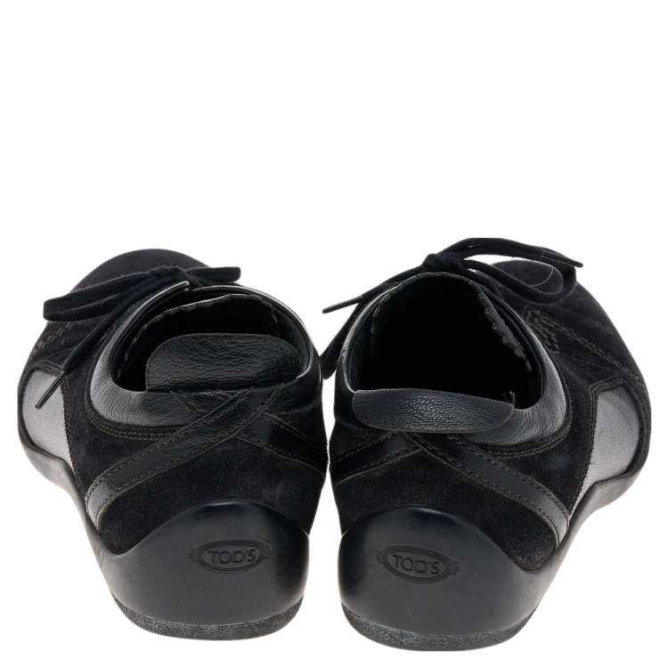 Pre Owned Tod's Black Suede Low Top Sneakers Size 37