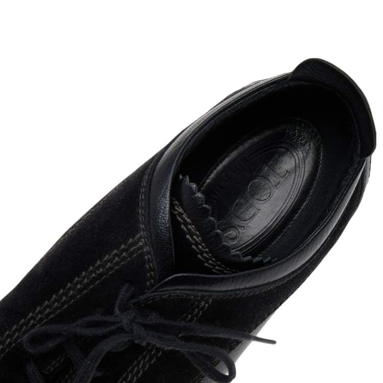 Pre Owned Tod's Black Suede Low Top Sneakers Size 37