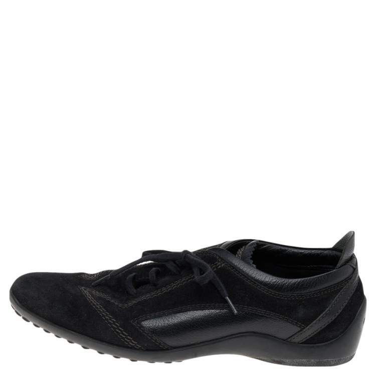 Pre Owned Tod's Black Suede Low Top Sneakers Size 37