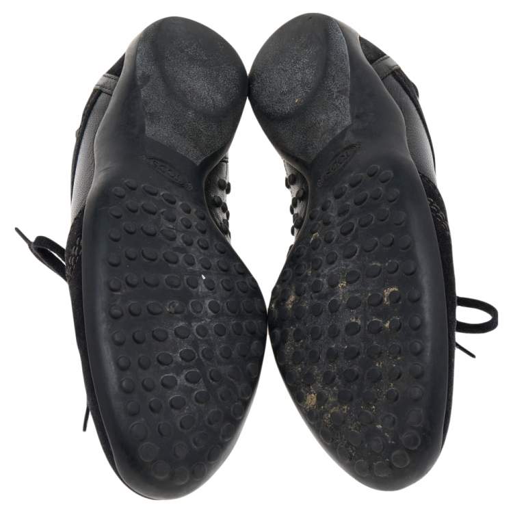 Pre Owned Tod's Black Suede Low Top Sneakers Size 37