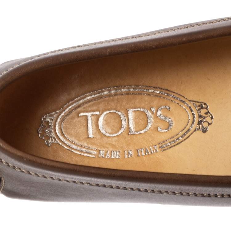 Pre Owned Tod's Brown Leather Gommino Penny Loafers Size 37.5
