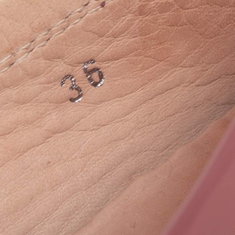 Pre Owned Tod's Pink Patent Leather Penny  Loafers  Size 36