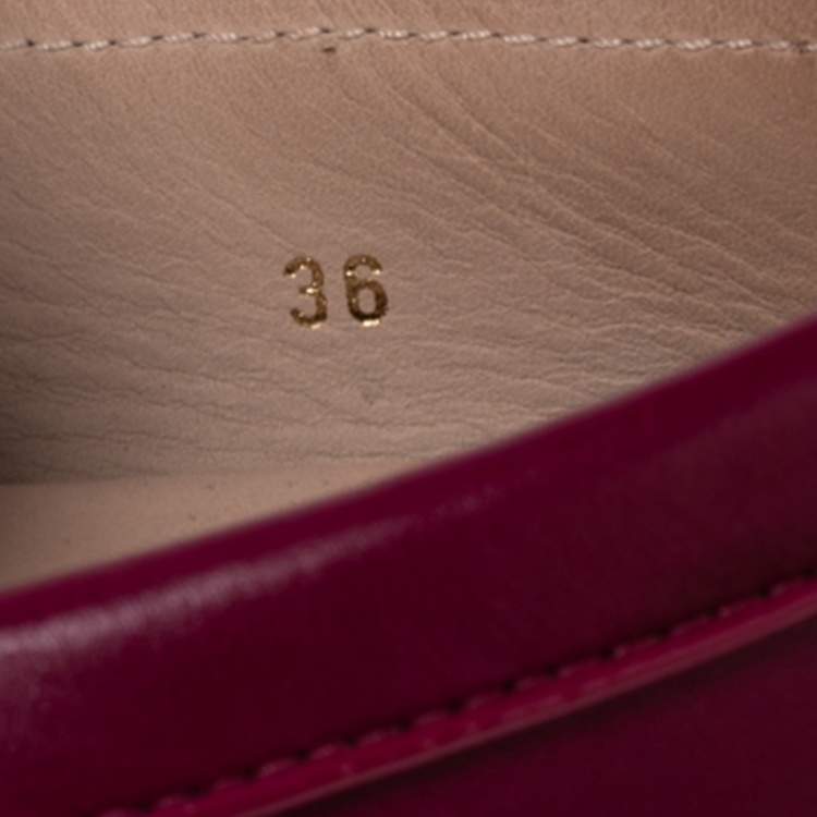 Pre Owned Tod's Magenta Quilted Suede and Leather Double T Buckle Loafers Size 36