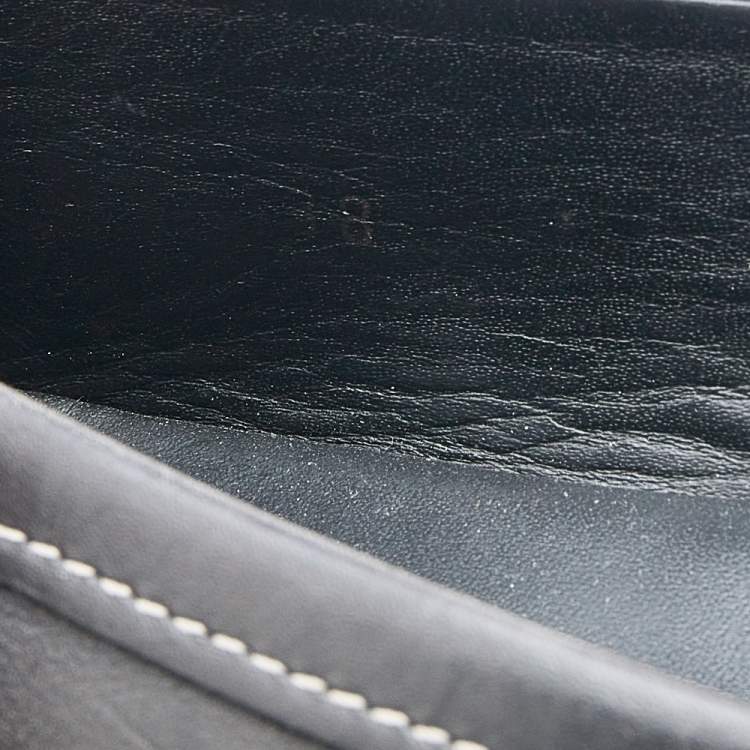 Pre Owned Tod's Black Leather Fringe Loafers Size 38