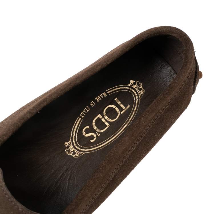 Pre Owned Tod's Brown Suede Slip On Loafers Size 40