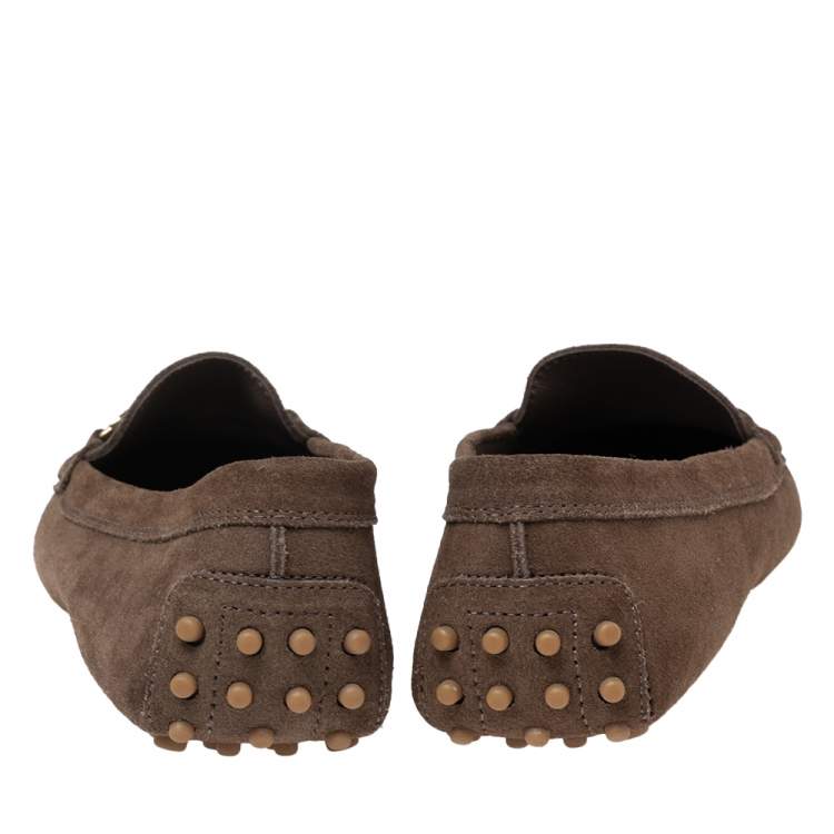 Pre Owned Tod's Brown Suede Slip On Loafers Size 40