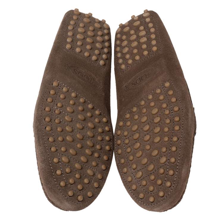 Pre Owned Tod's Brown Suede Slip On Loafers Size 40