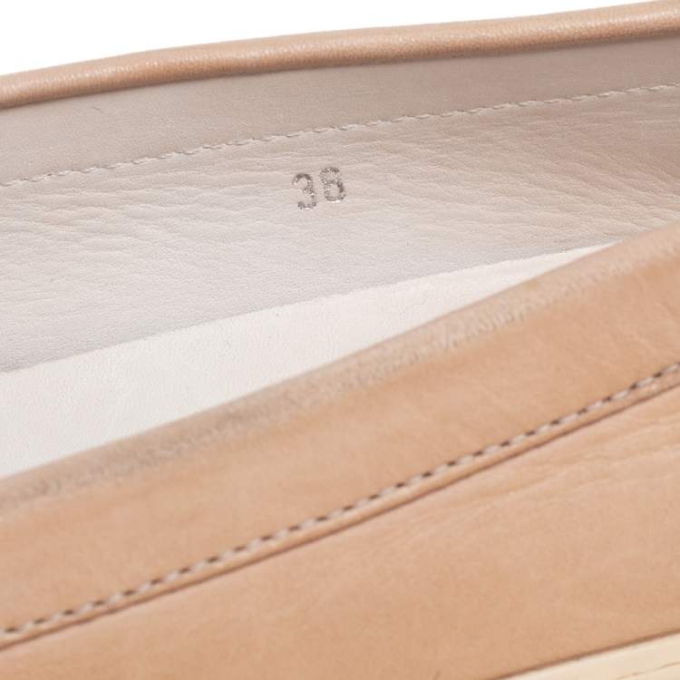 مملوكة مسبقًا Tod's Beige Leather Penny Loafers Size 38
