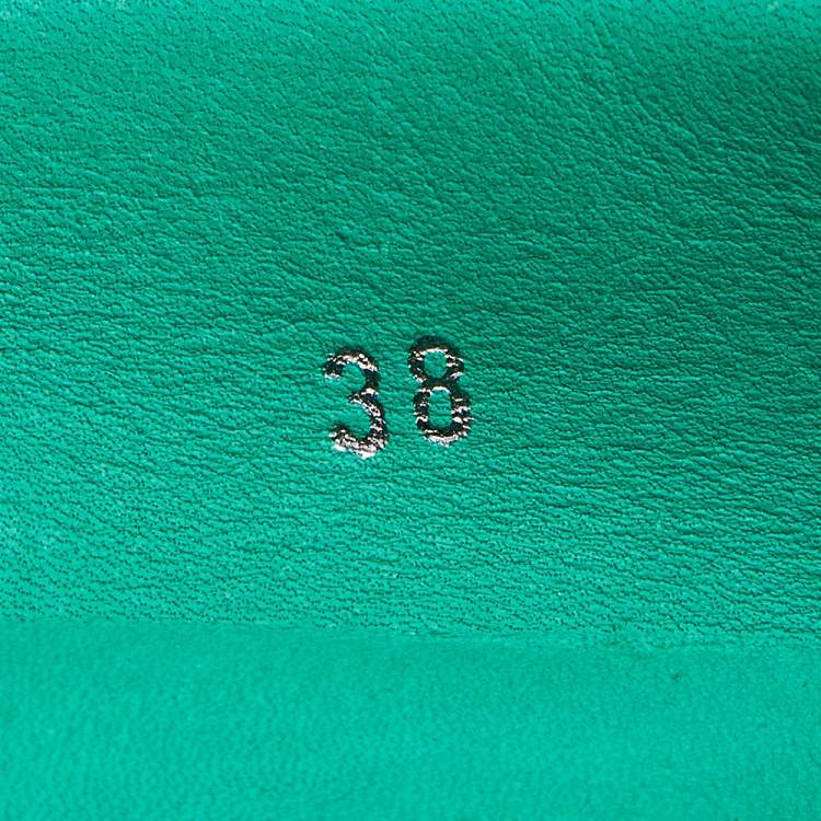 Pre Owned Tod's Green Suede Bow Slip On Loafers Size 38