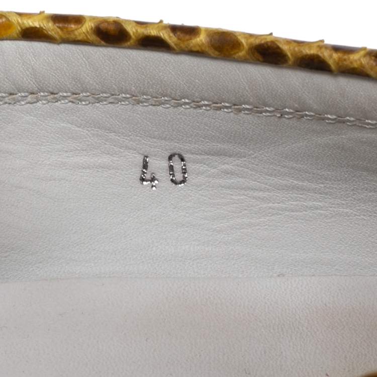 Pre Owned Tod's Multicolor Suede And Snakeskin Loafers  Size 40