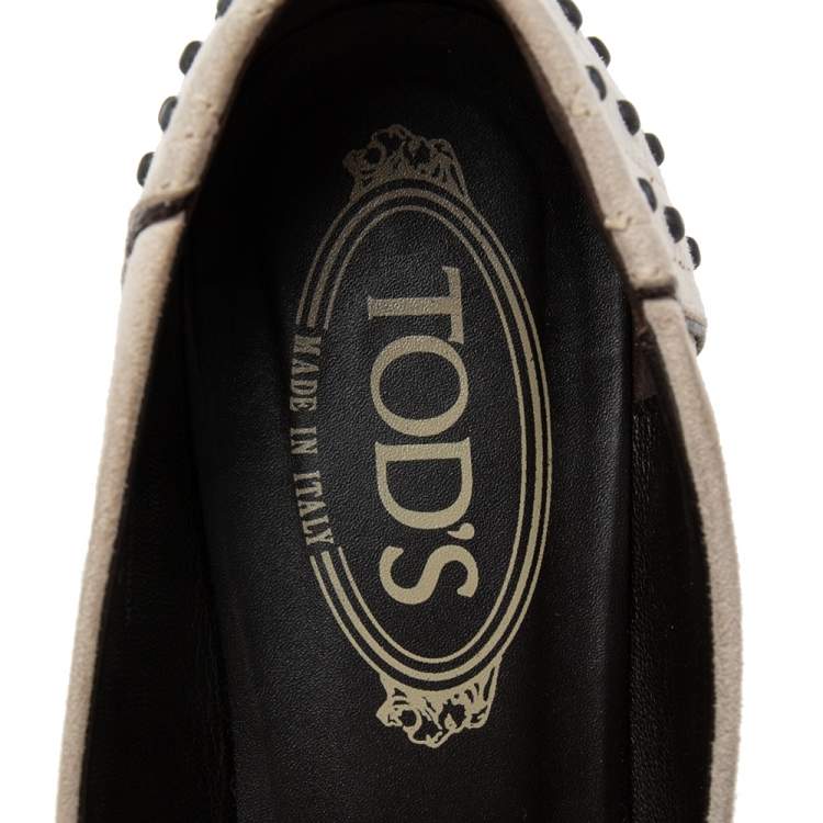 Pre Owned Tod's Grey Suede Dew Ballet Flats Size 40