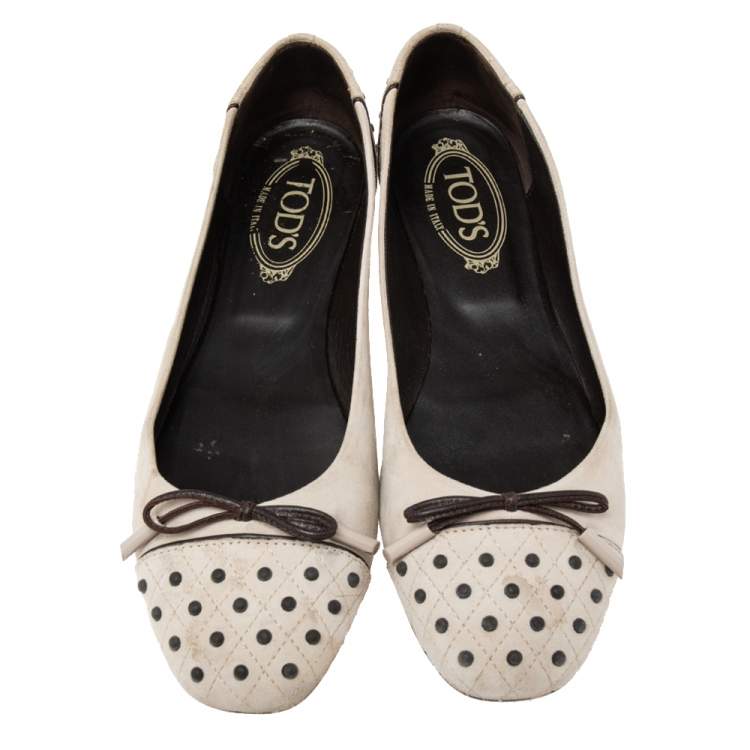 Pre Owned Tod's Grey Suede Dew Ballet Flats Size 40