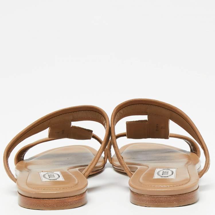 Pre Owned Tod's Brown Suede  Flat Sandals Size 40