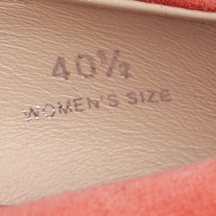Pre Owned Tod's Coral Suede Peep Toe Wedge Pumps Size 40.5