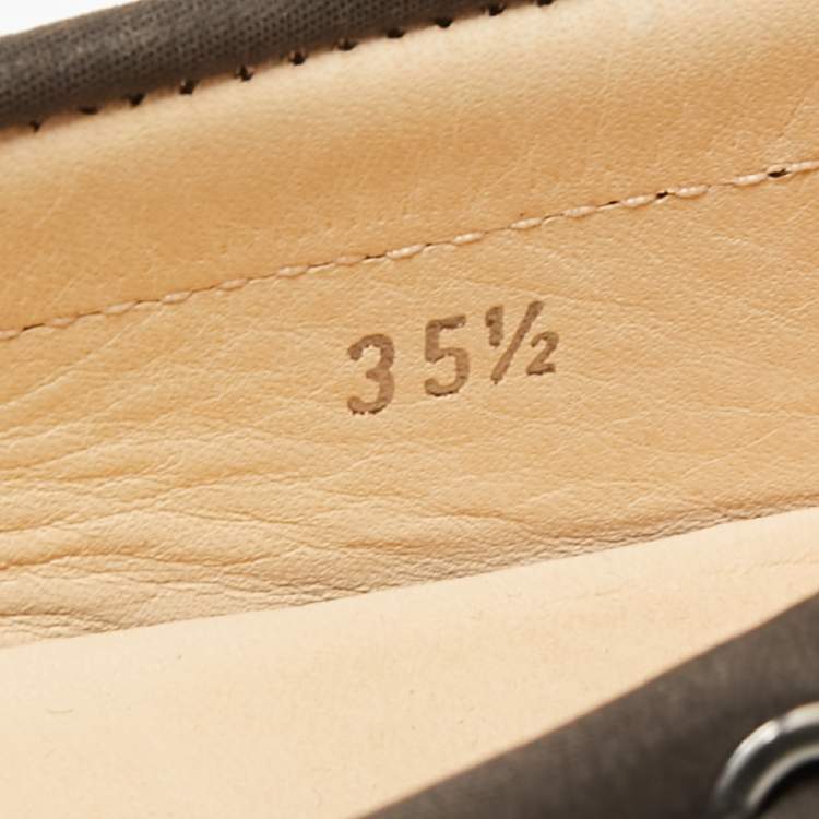 مملوكة مسبقًا Tod's Dark Brown Nubuck Leather Bow Loafers Size 35.5