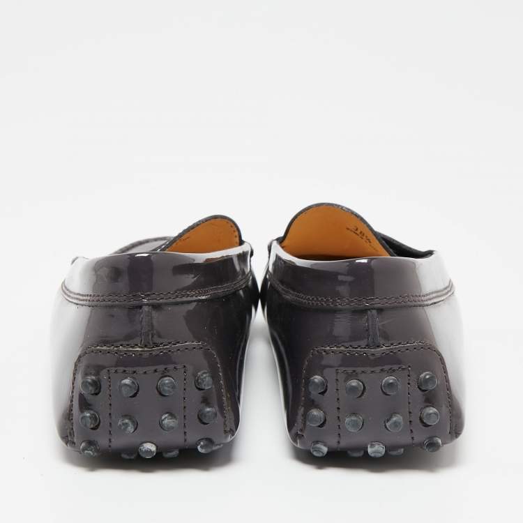 Pre Owned Tod's Purple Patent Leather Penny Loafers Size 38.5