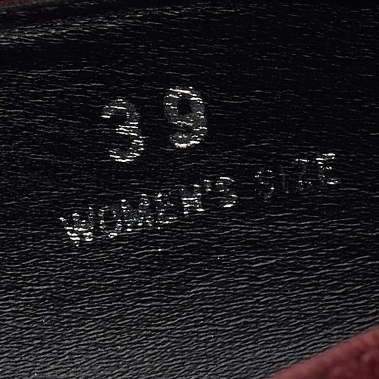Pre Owned Tod's  Burgundy Suede Chain Link Ballet Flats Size 39