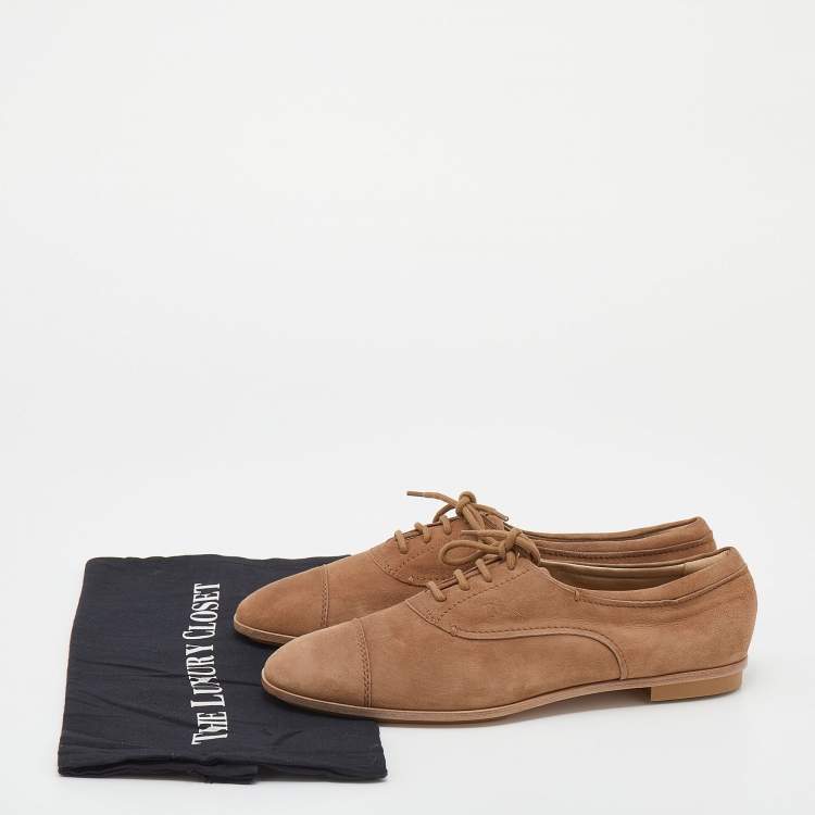 Pre Owned Tod's Brown Suede Low Top Sneakers Size 39.5