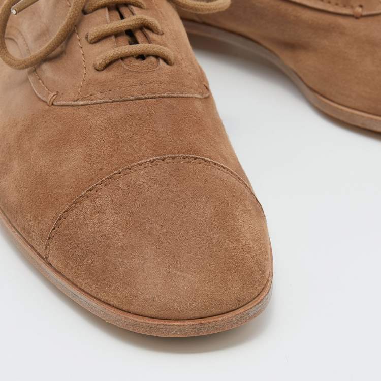 Pre Owned Tod's Brown Suede Low Top Sneakers Size 39.5