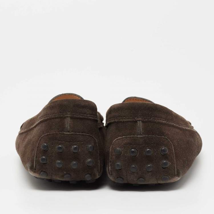 Pre Owned Tod's Brown Suede Slip On Loafers Size 37