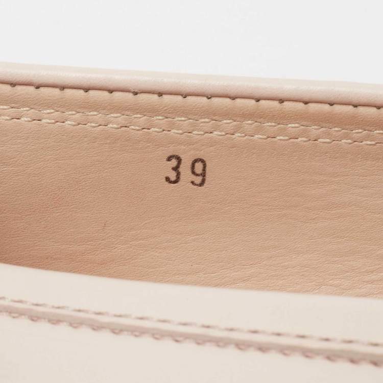 Pre Owned Tod's Pink/Beige Python and Leather Double T Loafers Size 39