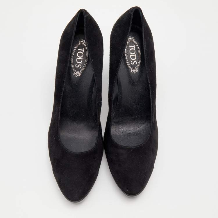 Pre Owned Tod's Black Suede Pumps Size 40