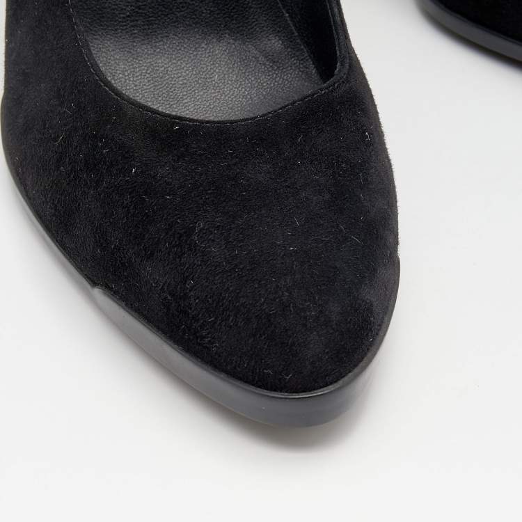 Pre Owned Tod's Black Suede Pumps Size 40
