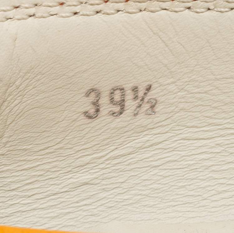 مملوكة مسبقًا Tod's Orange Leather Penny Slip On Loafers Size 39.5