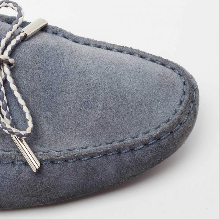 Pre Owned Tod's Blue Suede Gommini Driving Loafers Size 40