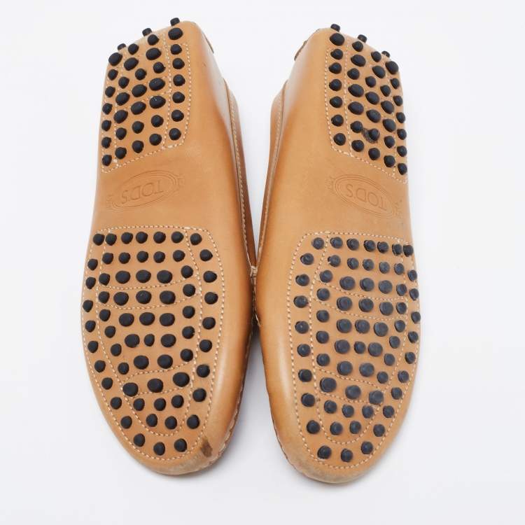 Pre Owned Tod's Tan Brown Leather Penny Loafers Size 37 