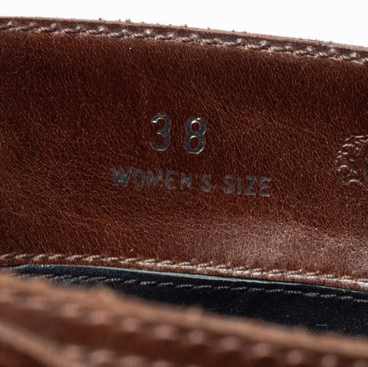 مملوكة مسبقًا Tod's Brown Leather Mid Calf Buckle Detail Biker Boots Size 38