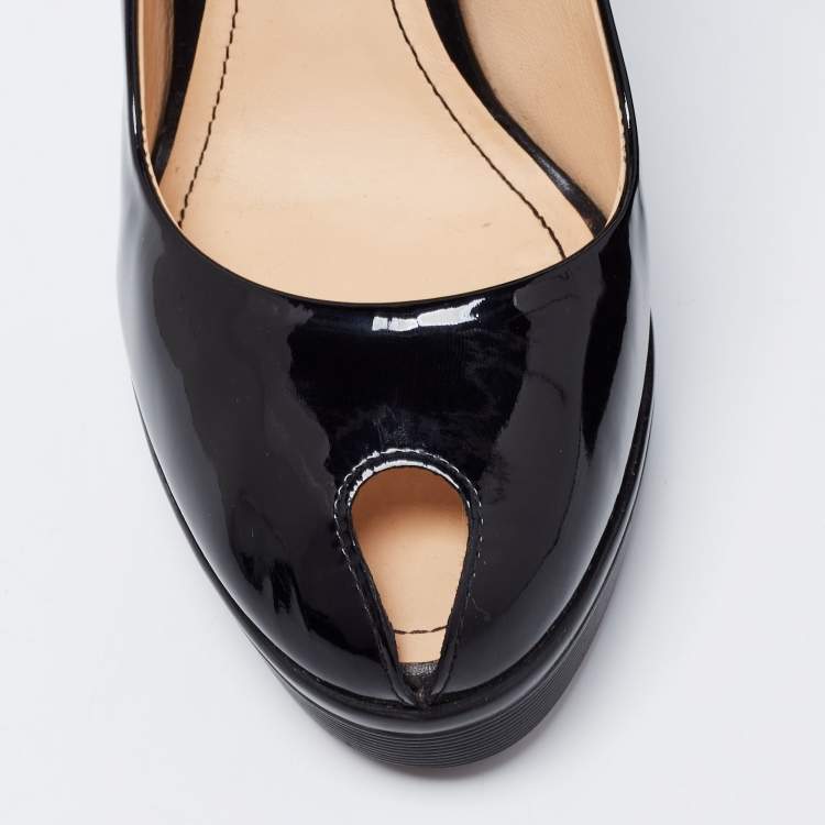 Tod's Black Patent Leather Peep Toe Pumps Size 36.5 Tod's | The Luxury ...