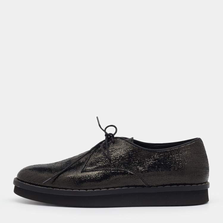 Pre Owned Tod's Black Textured Leather Lace Up Derby Size 40