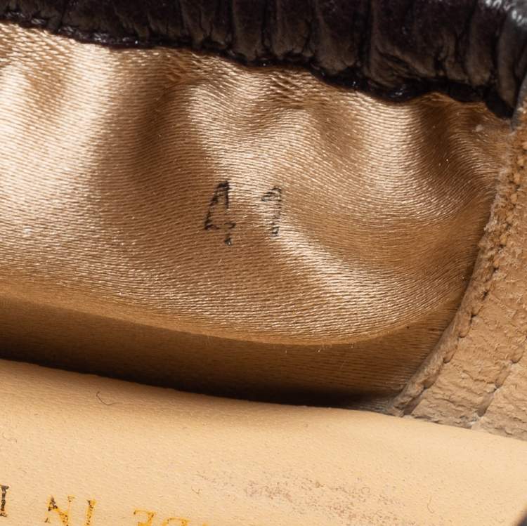Pre Owned Tod's Brown Leather Scrunch Ballet Flats Size 41