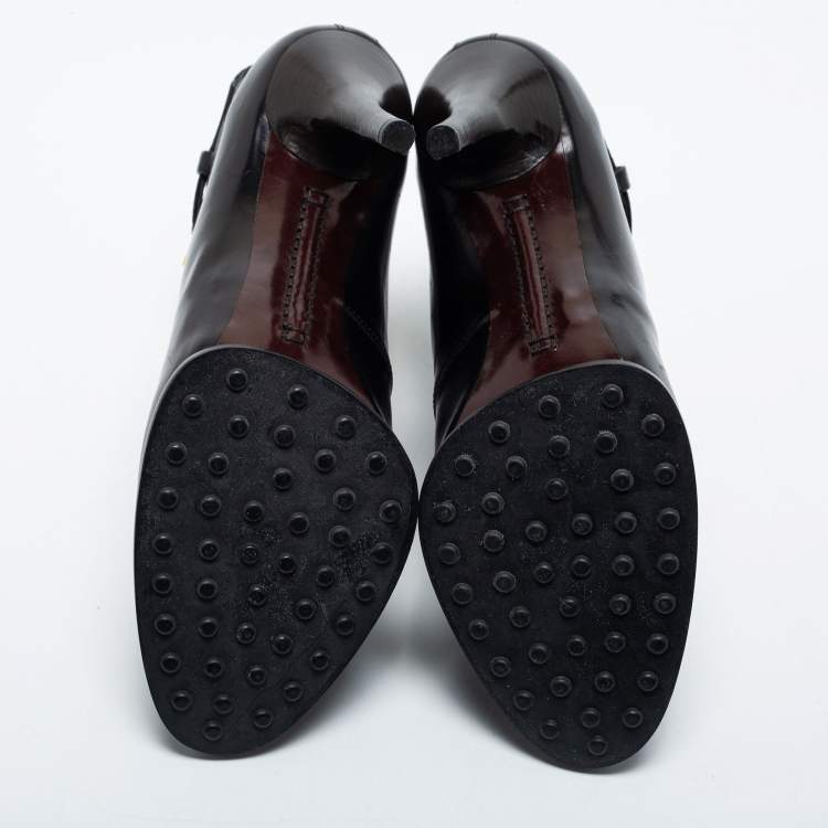 مملوكة �مسبقًا Tod's Black Calf Hair and Leather Ankle Boots Size 37
