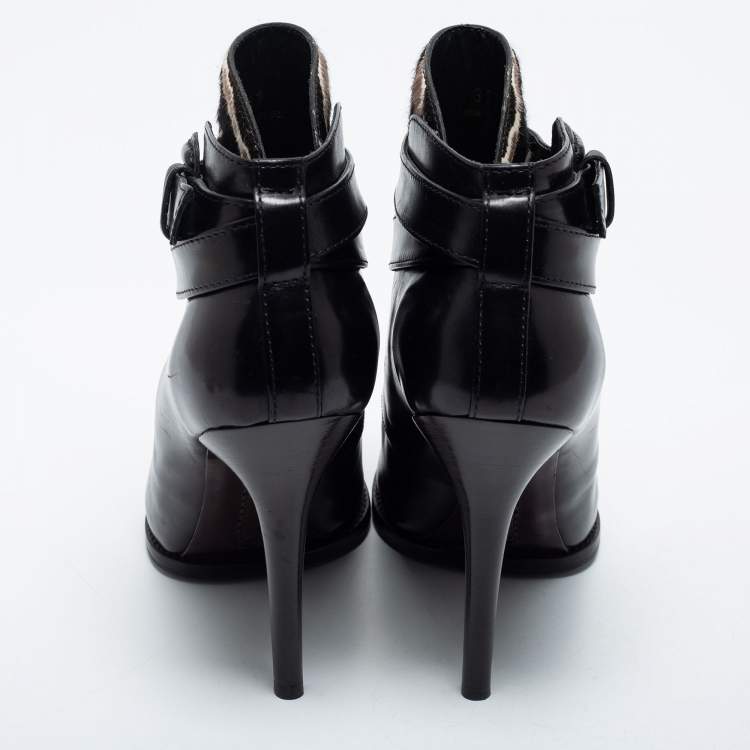مملوكة مسبقًا Tod's Black Calf Hair and Leather Ankle Boots Size 37